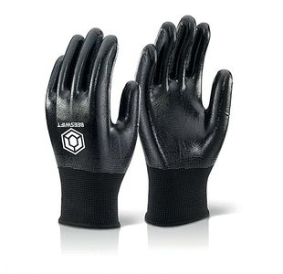 Nitrile F/C Polyester Blk Med