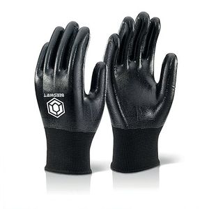 Nitrile F/C Polyester Blk Sml