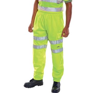 Hi Vis Jogging Bottoms Sat Ylw 4Xl