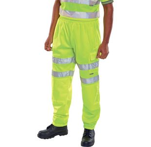 Hi Vis Jogging Bottoms Sat Ylw Xl