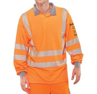 Arc Flash Poloshirt Go/Rt Orange Sm