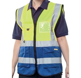 Hi Vis Exec Waistcoat Sylw/Nblue M