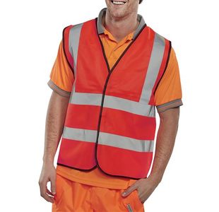 Hi Vis Waistcoat Red 2Xl