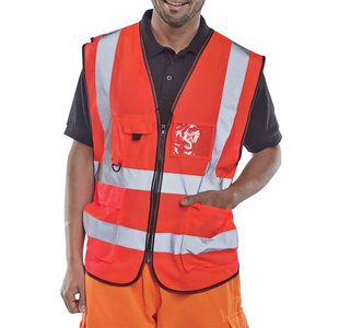 Exec Hi Vis Waistcoat Red M