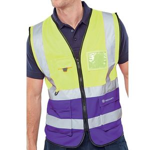 Hi Vis Exec Waistcoat Sylw/Pur S