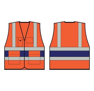 Hi Vis Exec Vest Org/Nblue Band 3Xl