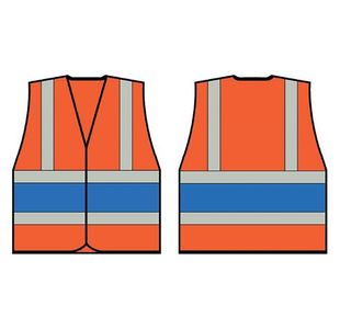 Beeswift Hi Vis Vest Org/Rblue 3Xl