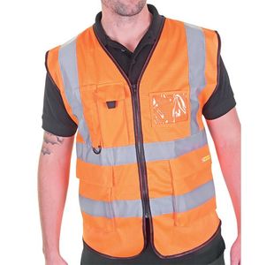 Executive Mesh Waistcoat Orange Xs