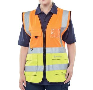 Hi Vis Exec Waistcoat Org/Sylw 3Xl