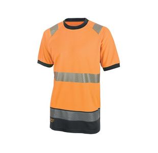 Hi Vis 2Tone S/Slve Tshirt Or/Bk 3Xl