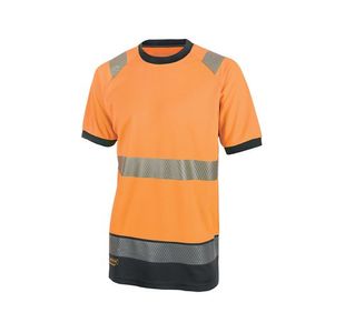 Hi Vis 2Tone S/Slve Tshirt Or/Bk 4Xl