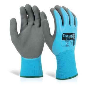 Latex F/C Waterproof Gloves Blue L