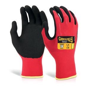 Glovezilla Nitrile Nyl Glove Red S