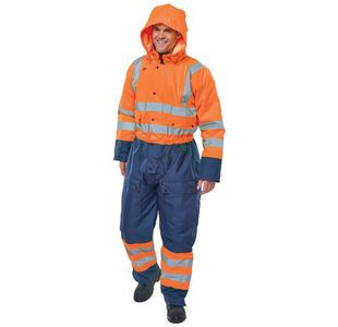 2Tone Hi Vis Coverall Org/NBlu M