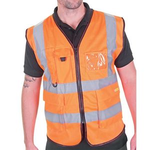 Executive Mesh Waistcoat Orange 3Xl