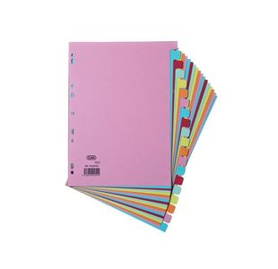 Elba A4 Card Dividers 20 Part Assorted