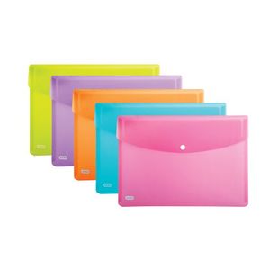 Elba Snap Wallet PP A4 Assorted Pk5