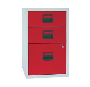 A4 Homefiler 3 Drawer Grey/Red