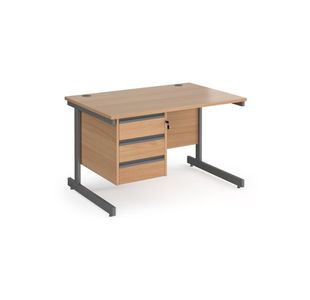 Contract 25 cant straight desk 3d ped