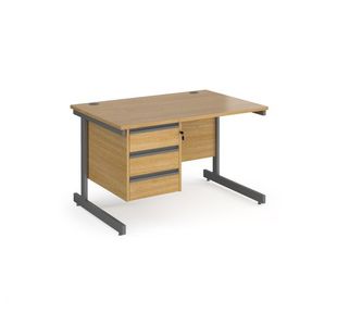 Contract 25 cant straight desk 3d ped