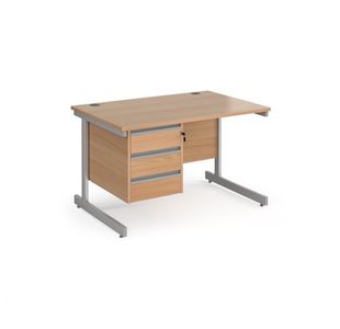 Contract 25 cant straight desk 3d ped