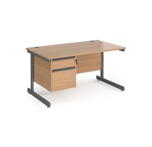 Contract 25 cant straight desk 2d ped