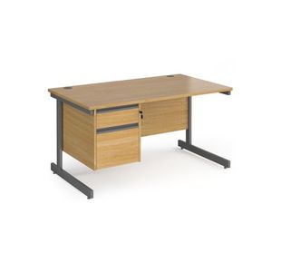 Contract 25 cant straight desk 2d ped