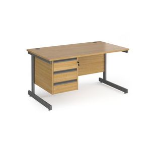 Contract 25 cant straight desk 3d ped