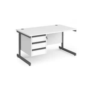 Contract 25 cant straight desk 3d ped