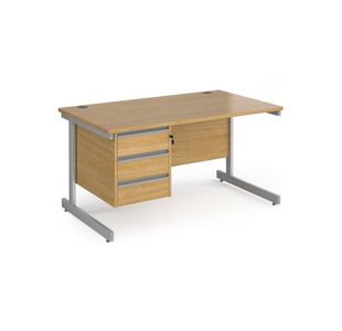 Contract 25 cant straight desk 3d ped