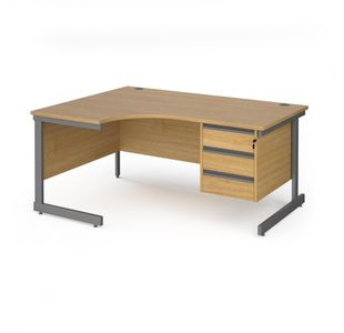 Contract 25 cant LH erg desk 3d ped