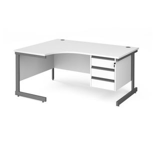 Contract 25 cant LH erg desk 3d ped