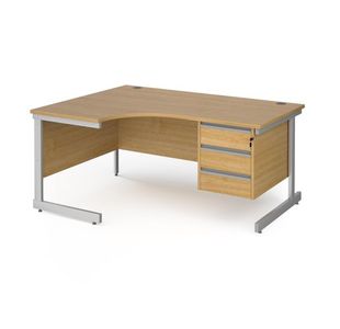 Contract 25 cant LH erg desk 3d ped