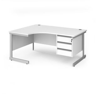 Contract 25 cant LH erg desk 3d ped