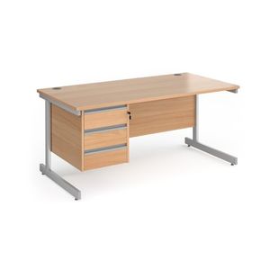 Contract 25 cant straight desk 3d ped