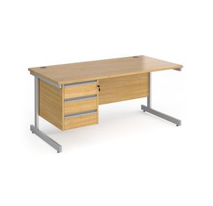 Contract 25 cant straight desk 3d ped