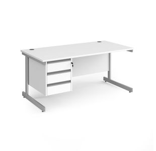 Contract 25 cant straight desk 3d ped