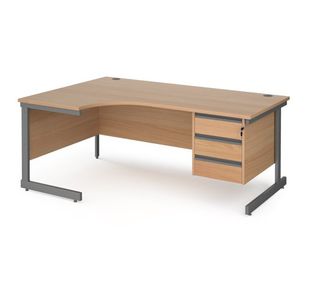 Contract 25 cant LH erg desk 3d ped