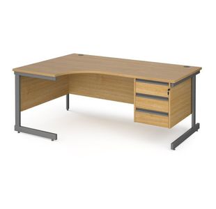 Contract 25 cant LH erg desk 3d ped