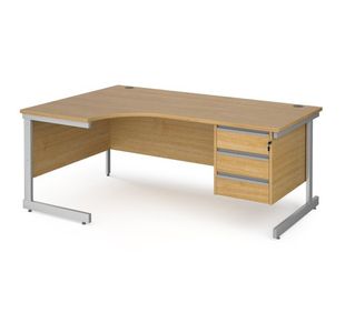 Contract 25 cant LH erg desk 3d ped