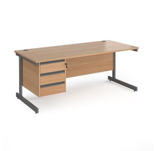 Contract 25 cant straight desk 3d ped