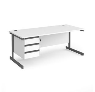 Contract 25 cant straight desk 3d ped