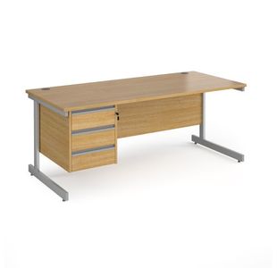 Contract 25 cant straight desk 3d ped