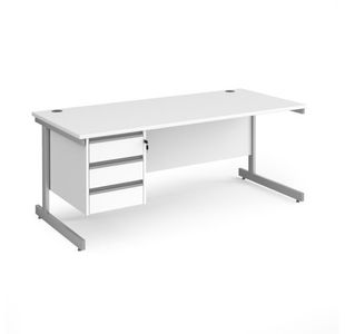 Contract 25 cant straight desk 3d ped