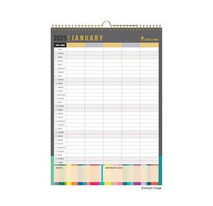 Collins Edge Wall Calendar A3 MTV 25