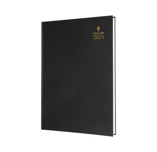 Collins A5 Desk Diary WTV Black 2025