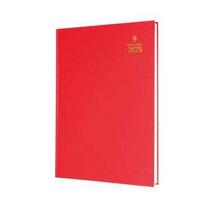 Collins A5 Desk Diary WTV Red 2025