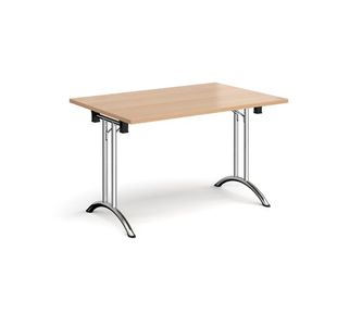 Rect folding leg table with curved feet