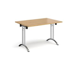 Rect folding leg table with curved feet