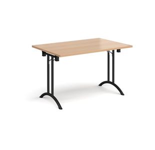 Rect folding leg table with curved feet